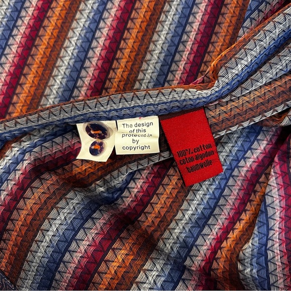 Luchiano Visconti Men’s Multi Color Chevron Striped Double Sided Shirt Size M - Picture 8 of 8